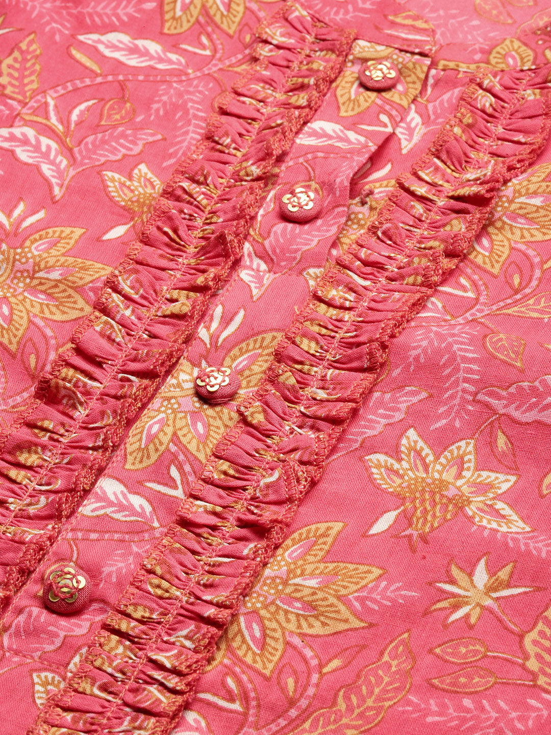 Cotton Floral Straight Kurta Set - Image 4