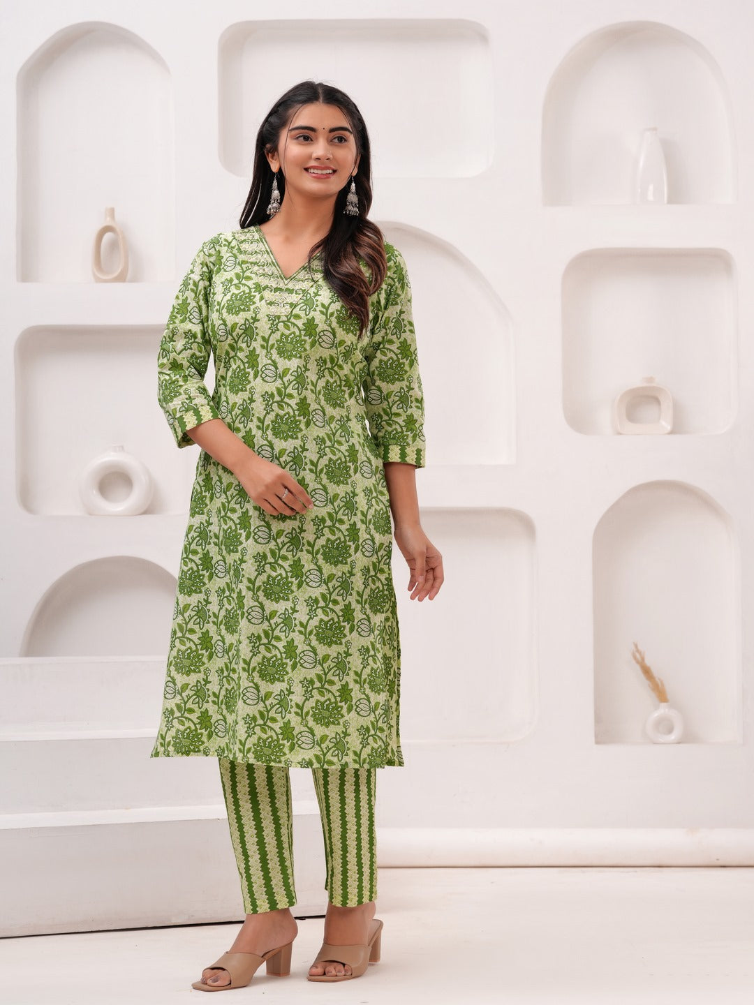 Cotton Printed Straight Kurta Set - Image 3
