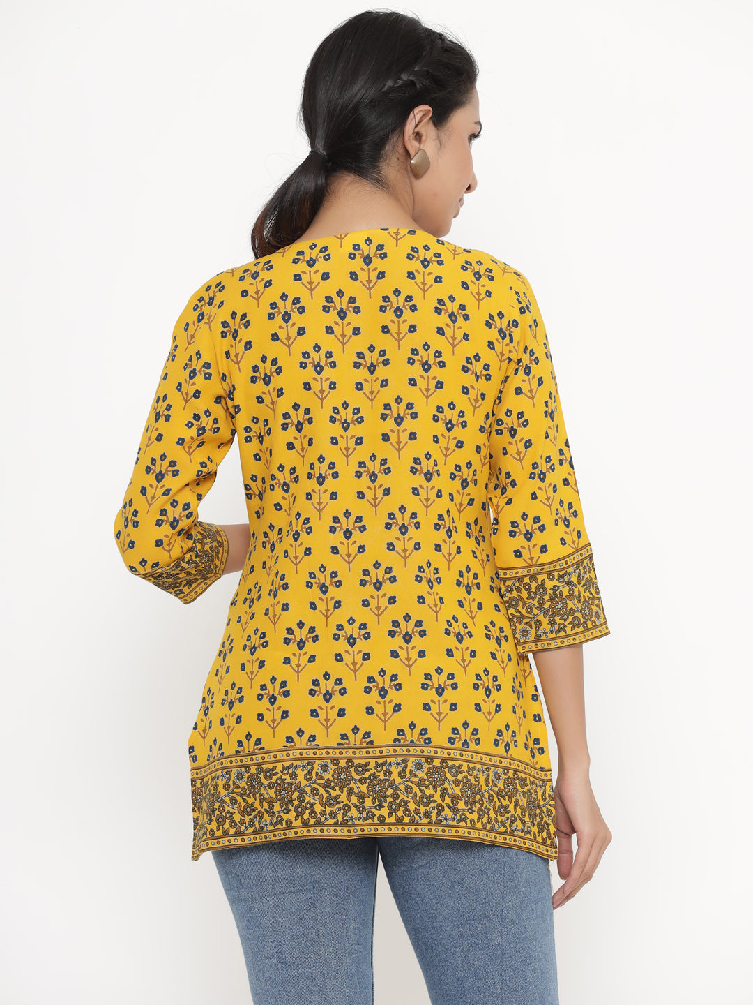 Rayon Floral Print Straight Top - Image 2