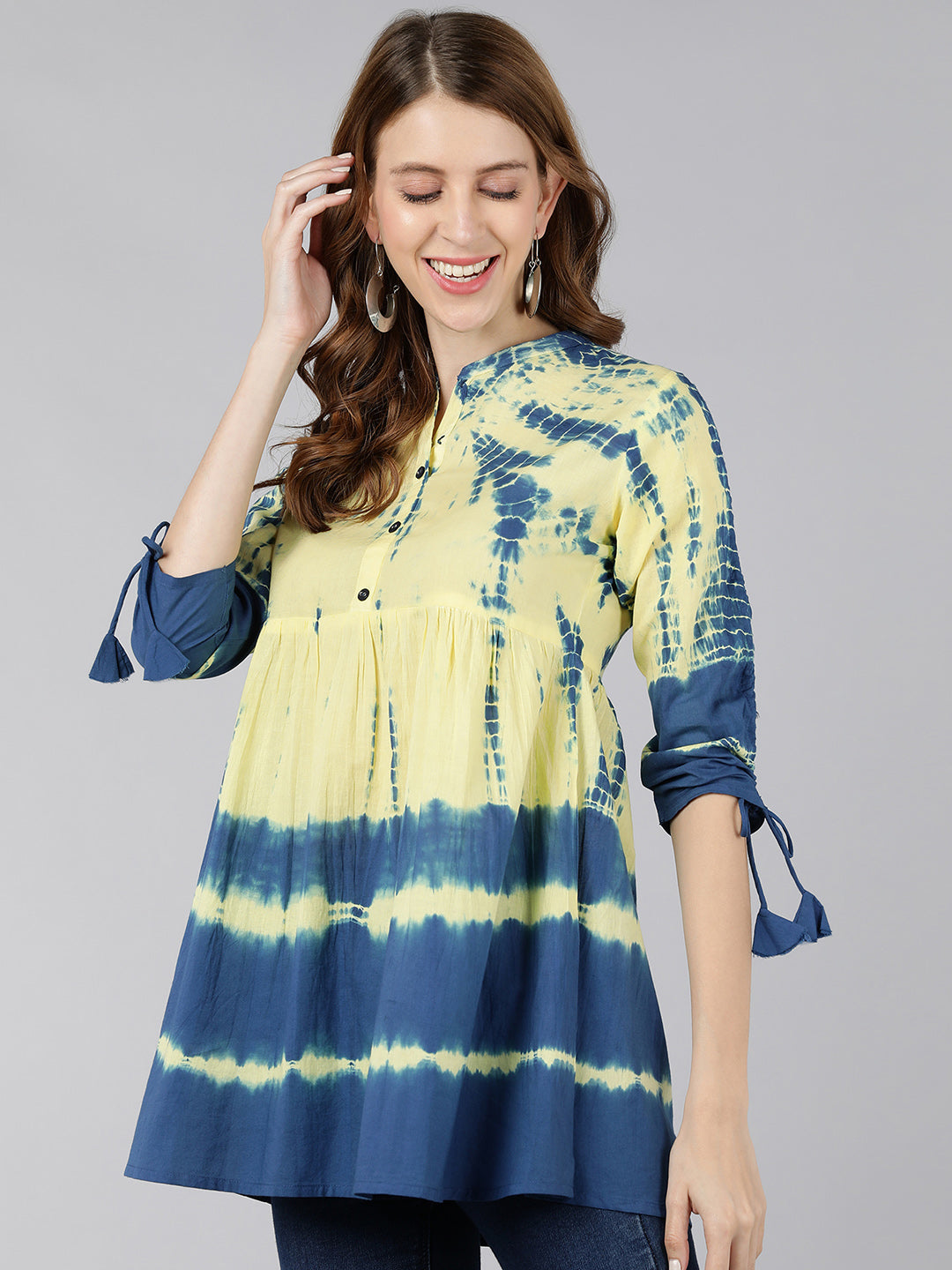 Cotton Tie Die Print Regular Top (Multicolour) - Image 5