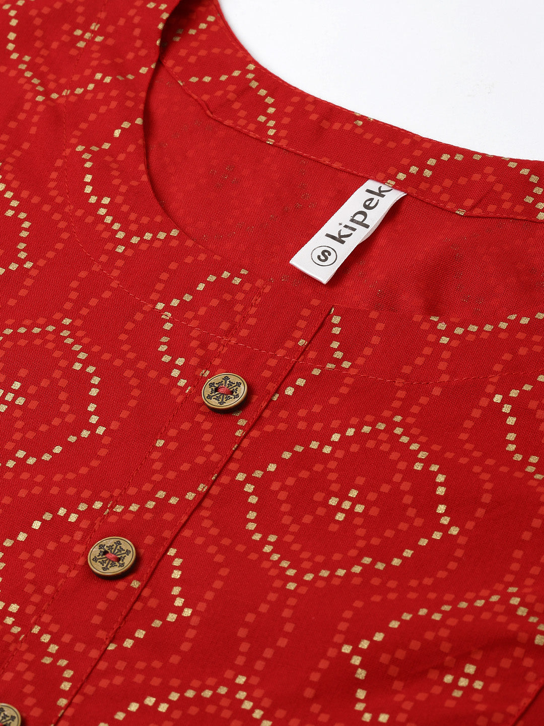 Rayon Gold Print Straight Tunic - Image 5