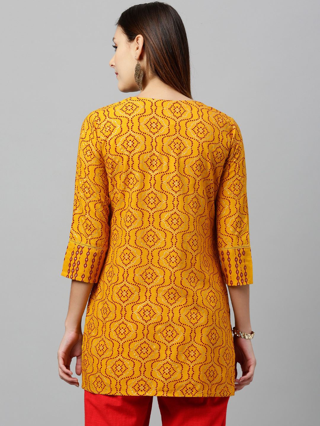 Rayon Gold Print Straight Tunic - Image 2