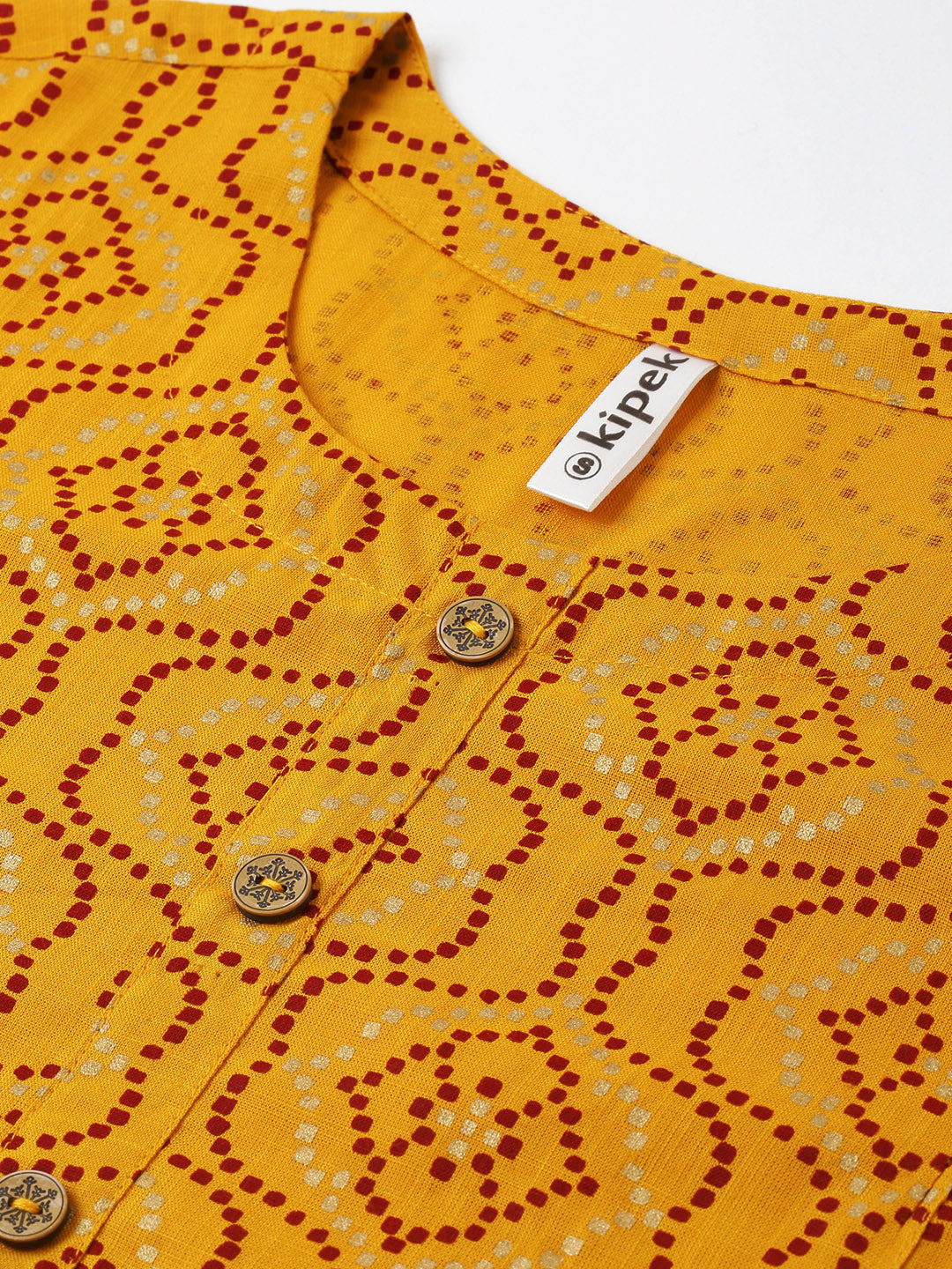 Rayon Gold Print Straight Tunic - Image 5