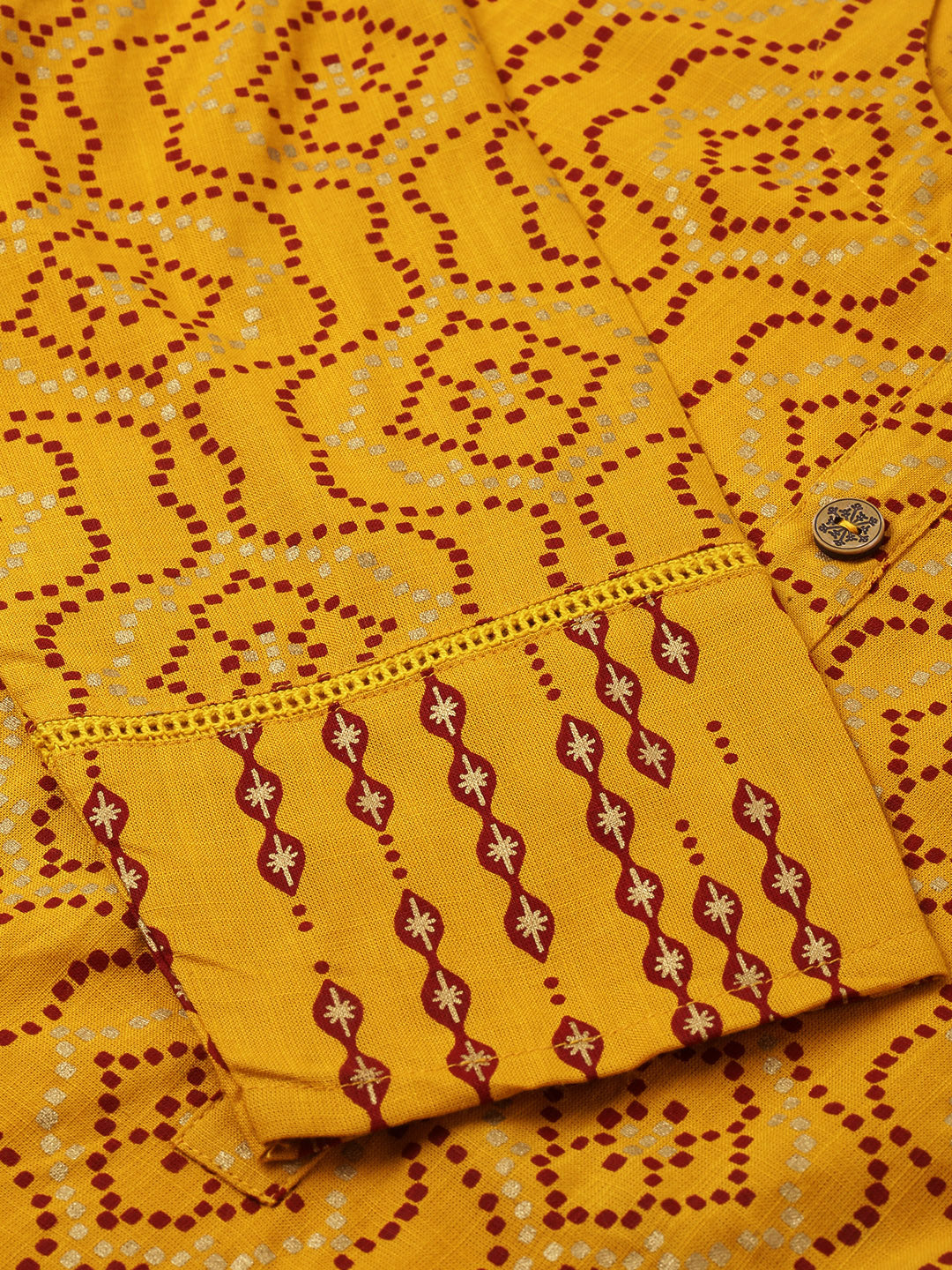 Rayon Gold Print Straight Tunic - Image 6