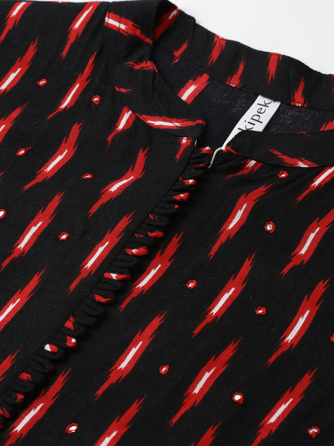 Rayon Ikkat Print Straight Kurta - Image 5
