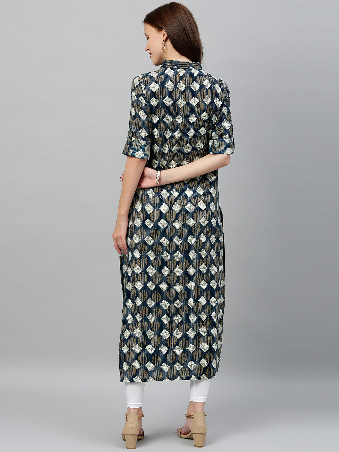 Cotton Printed A-Line Kurta - Image 2
