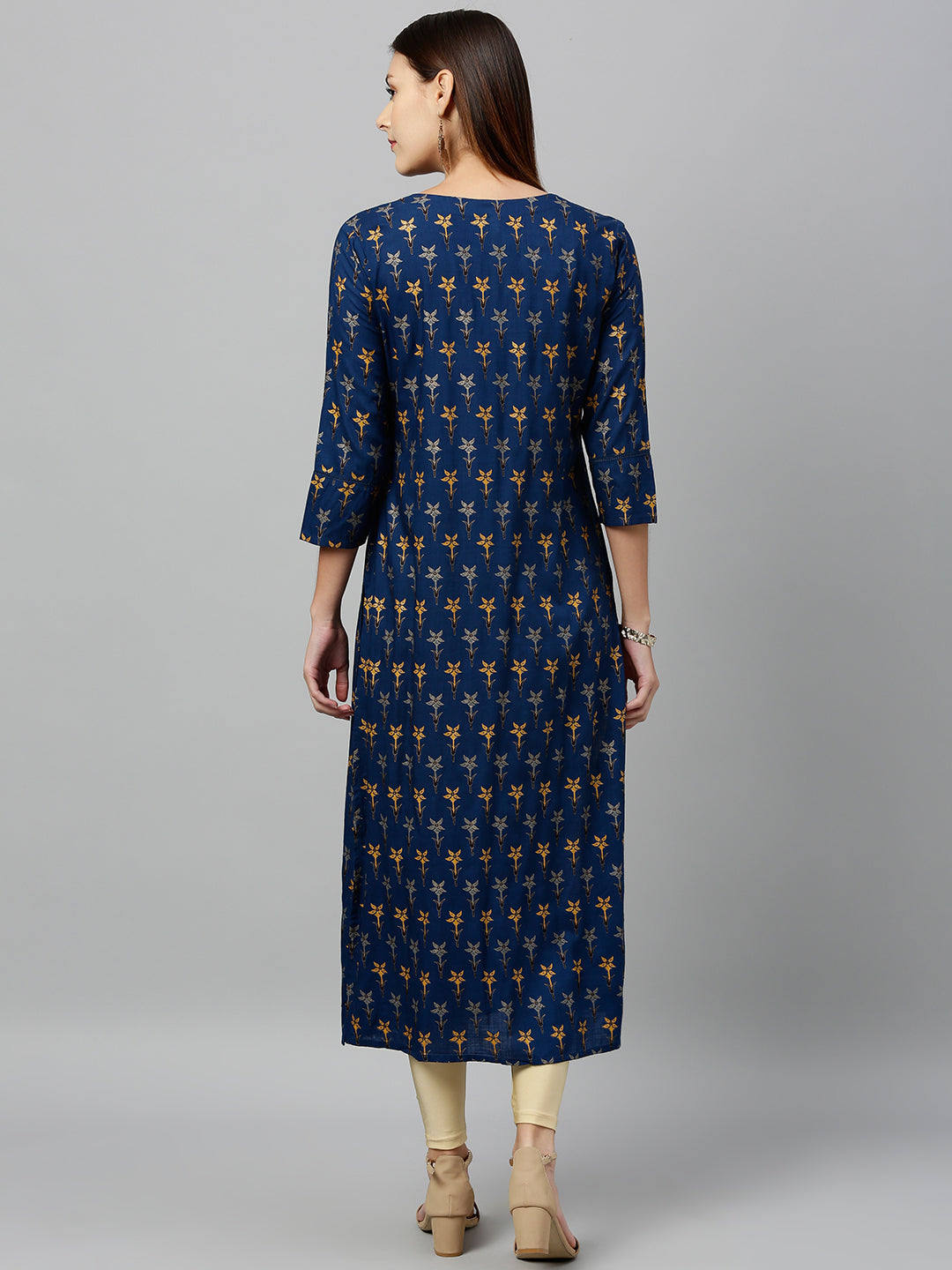 Rayon Floral Print Straight Kurta - Image 2