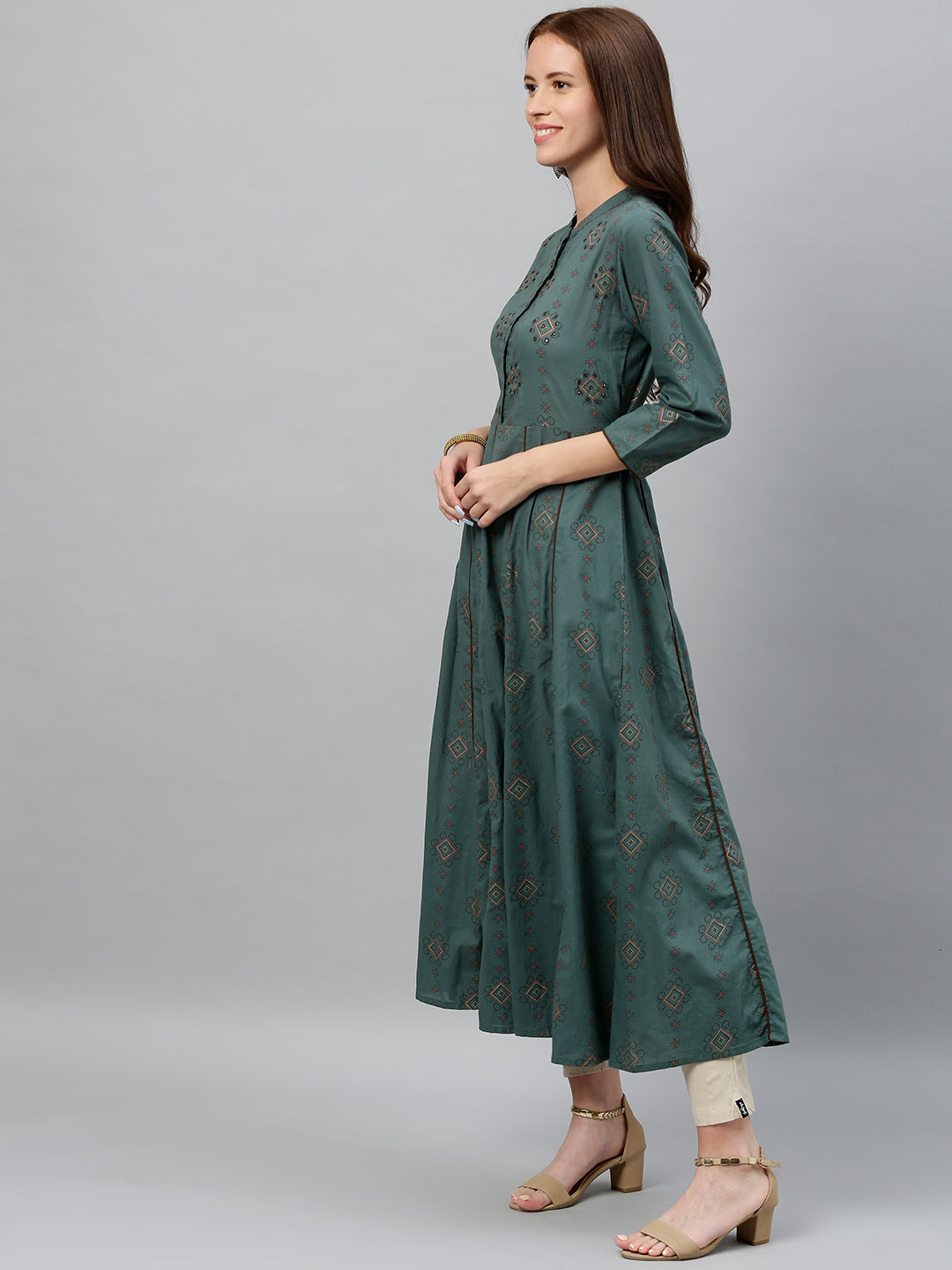 Cotton Printed Anarkali Kurta - Image 3
