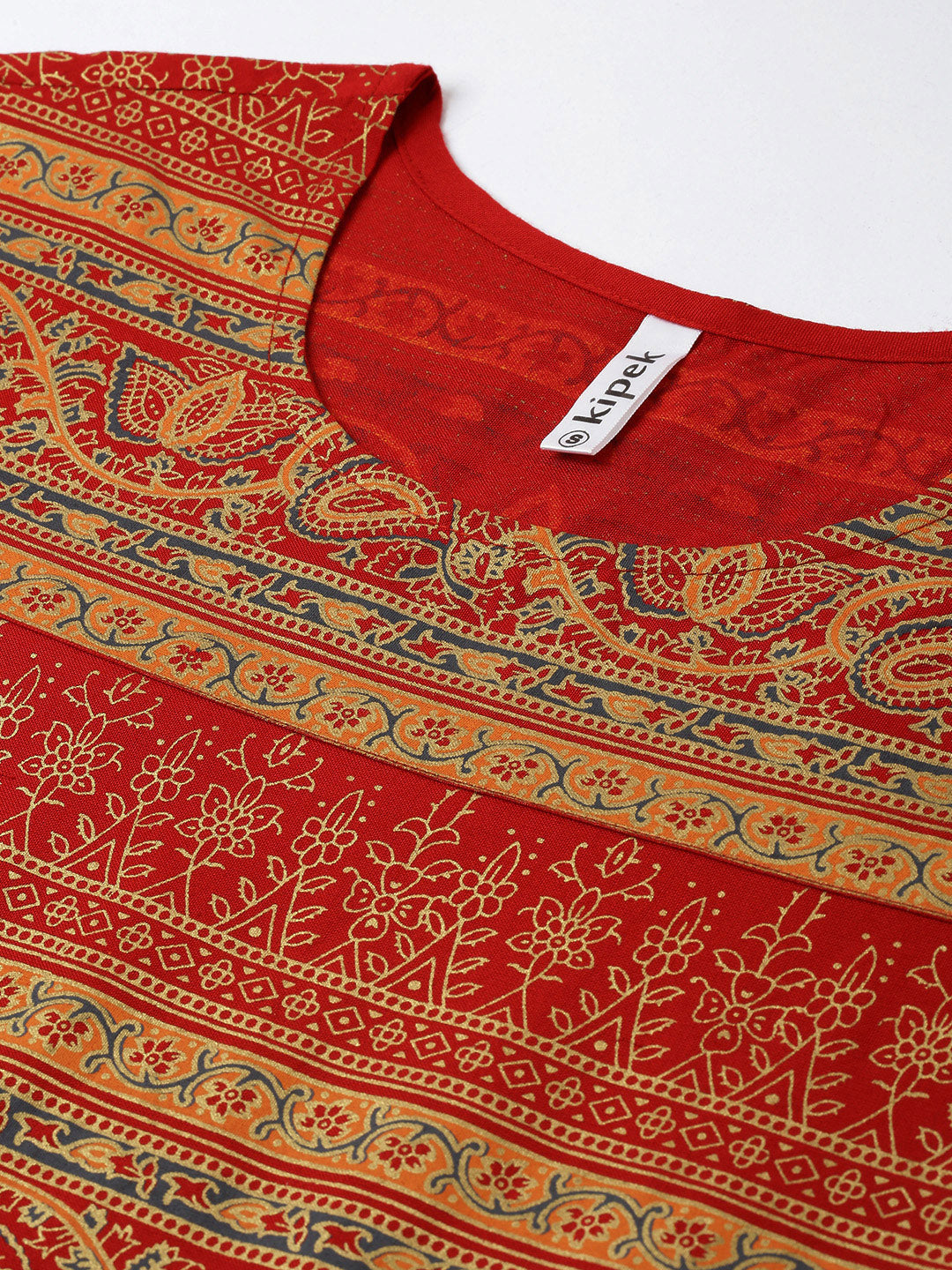 Rayon Gold Print Anarkali Kurta - Image 4