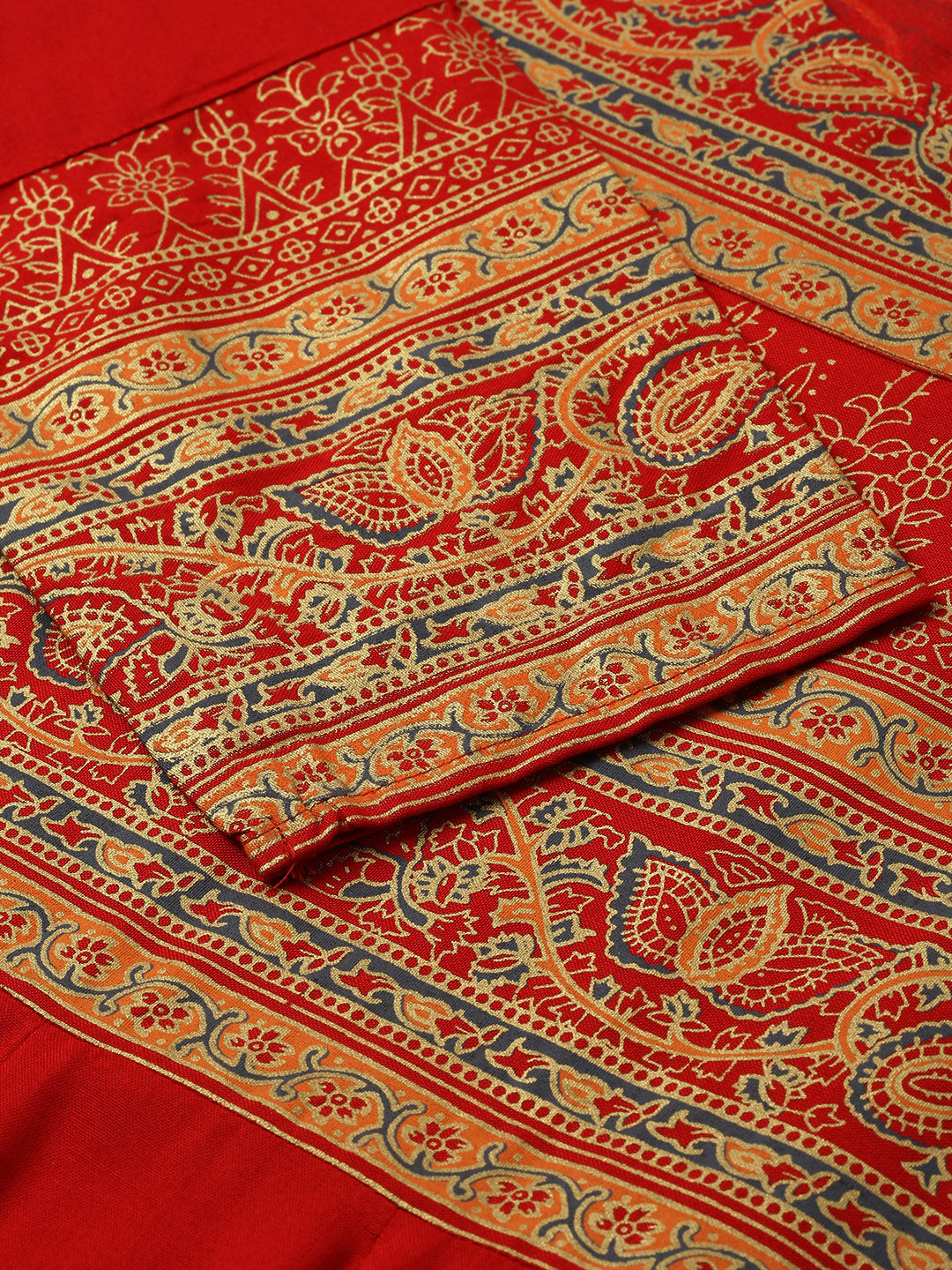 Rayon Gold Print Anarkali Kurta - Image 6