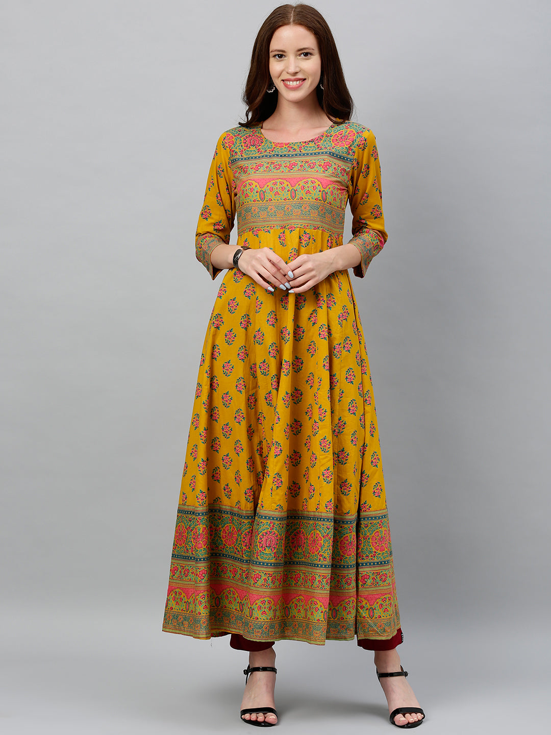Cotton Printed Anarkali Kurta - Image 4