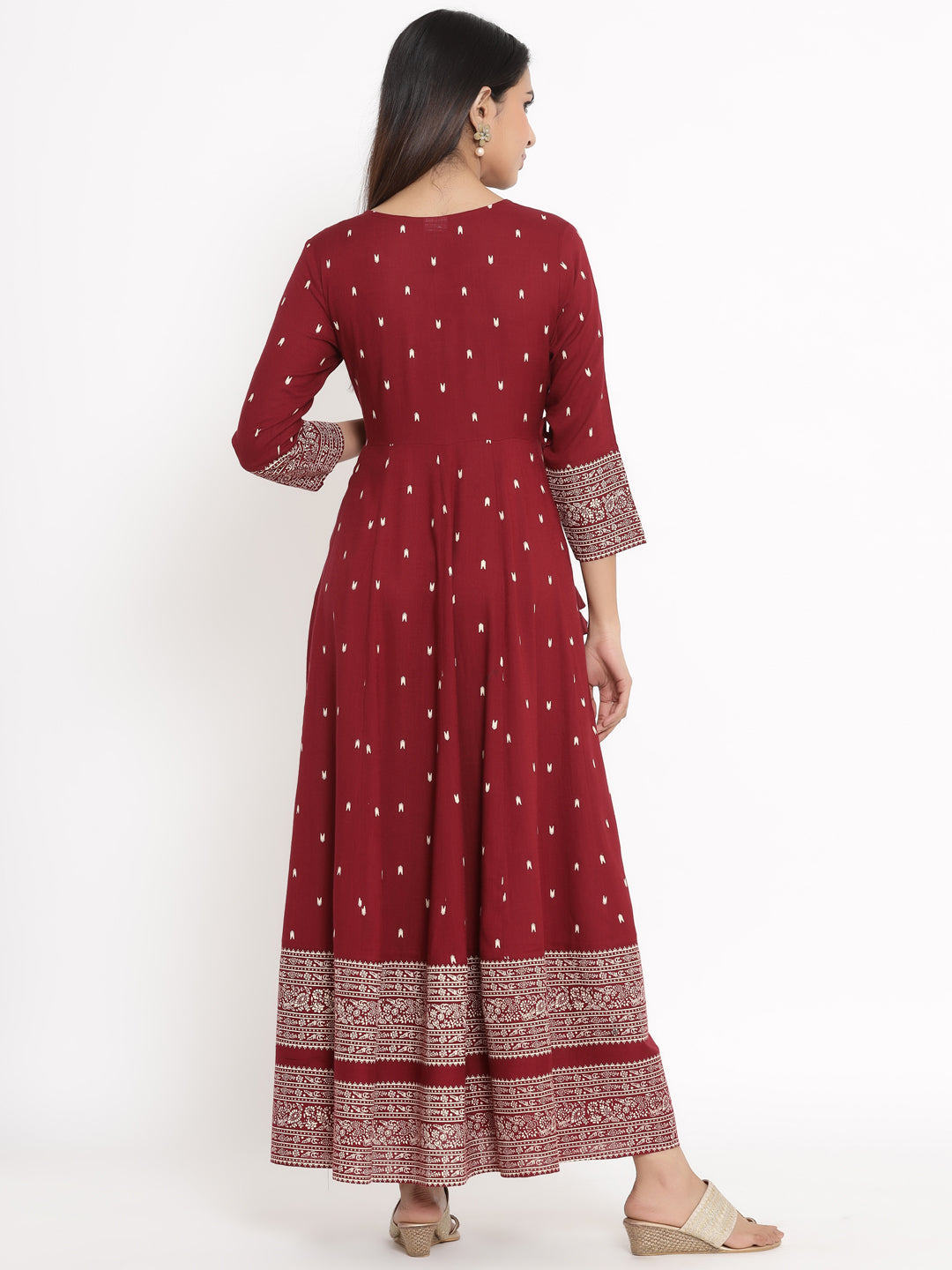 Rayon Floral Print Anarkali Kurta - Image 2