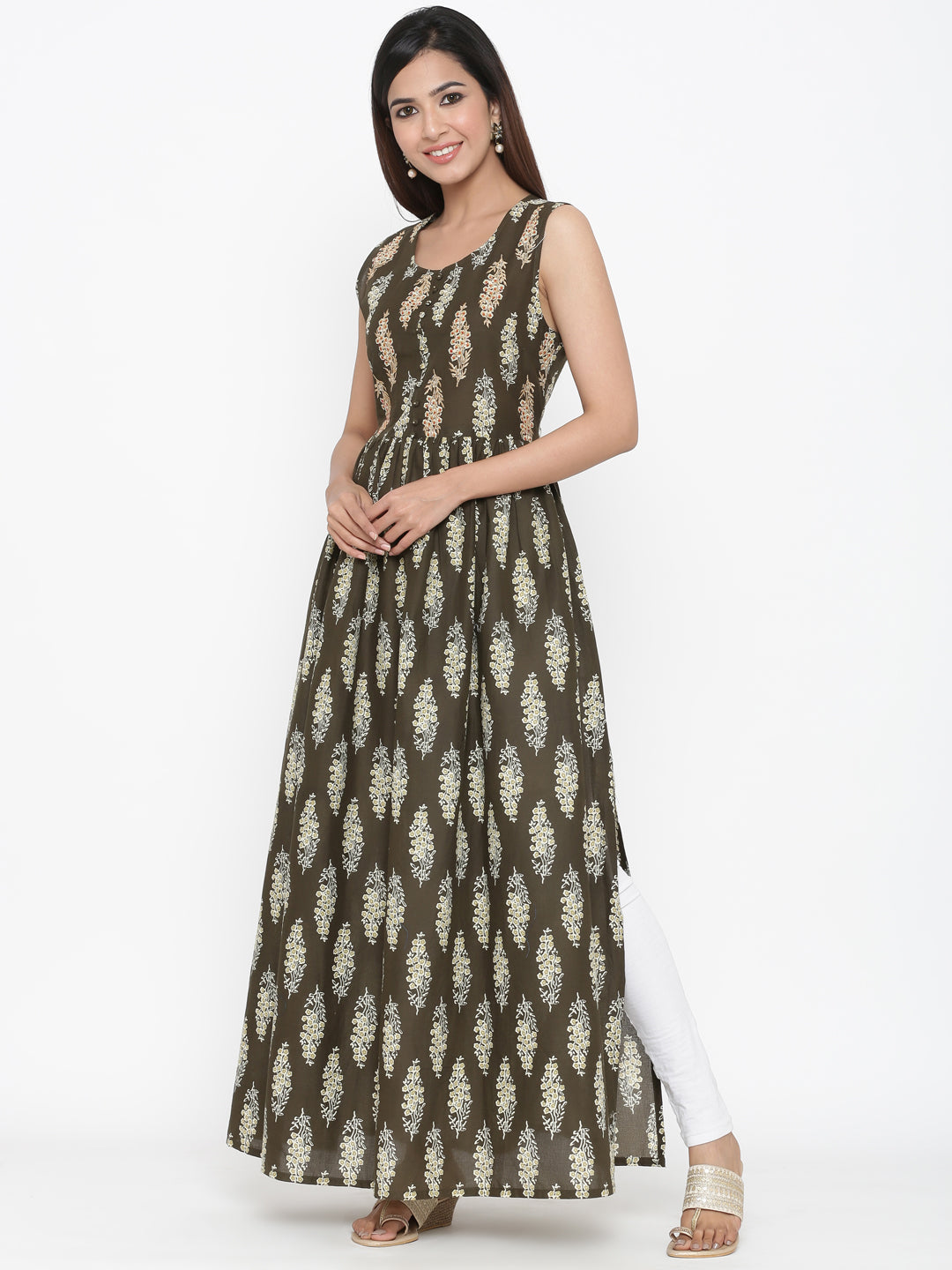Cotton Printed Anarkali Kurta - Image 5