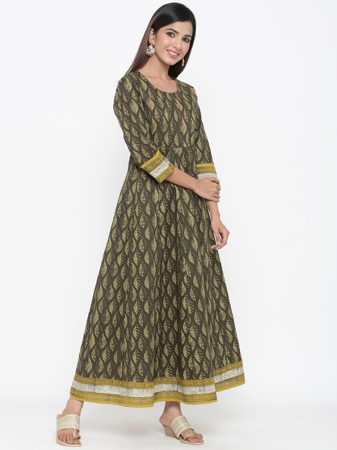 Cotton Printed Anarkali Kurta - Image 5