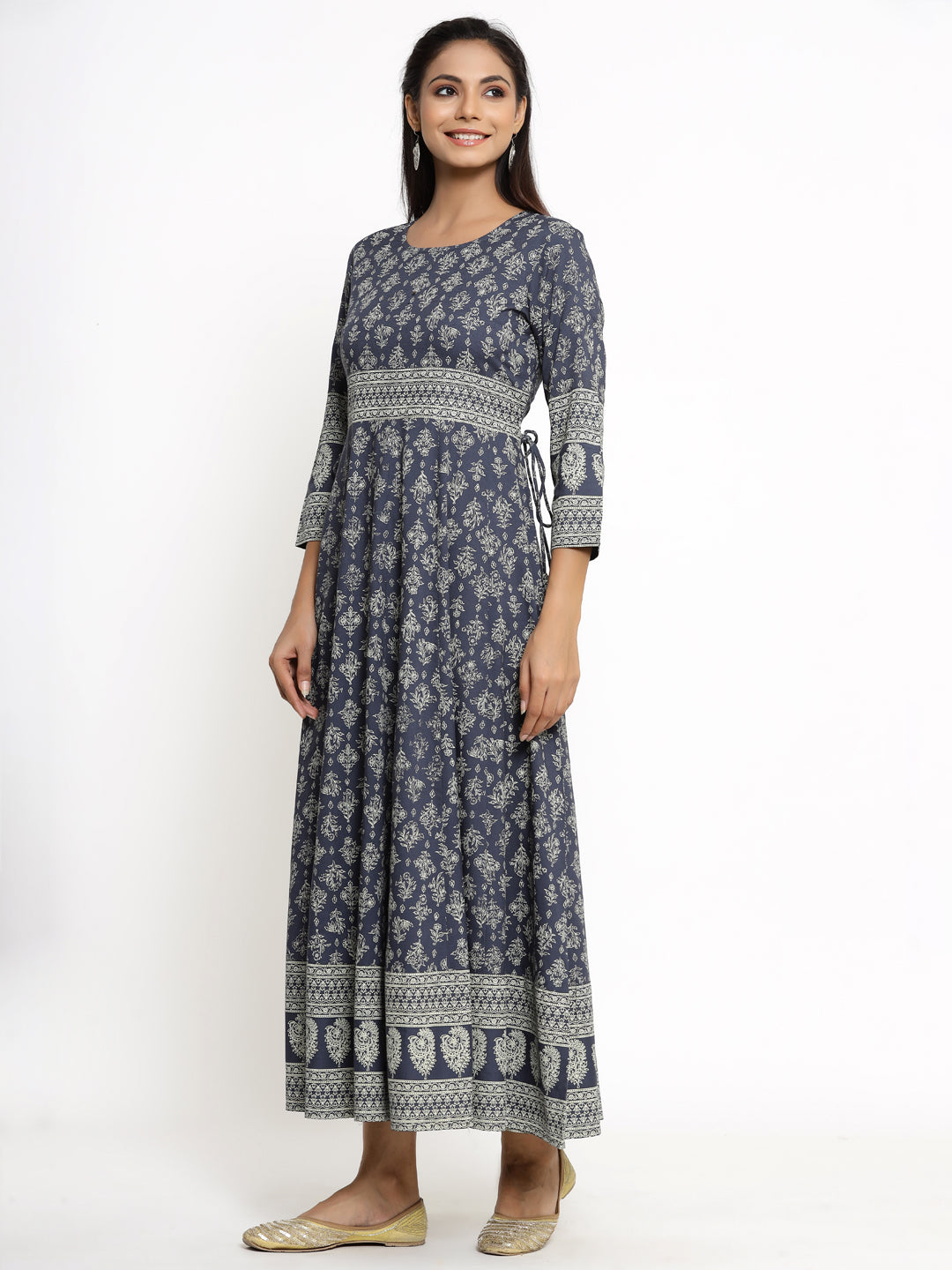 Rayon Floral Print Anarkali Kurta - Image 3