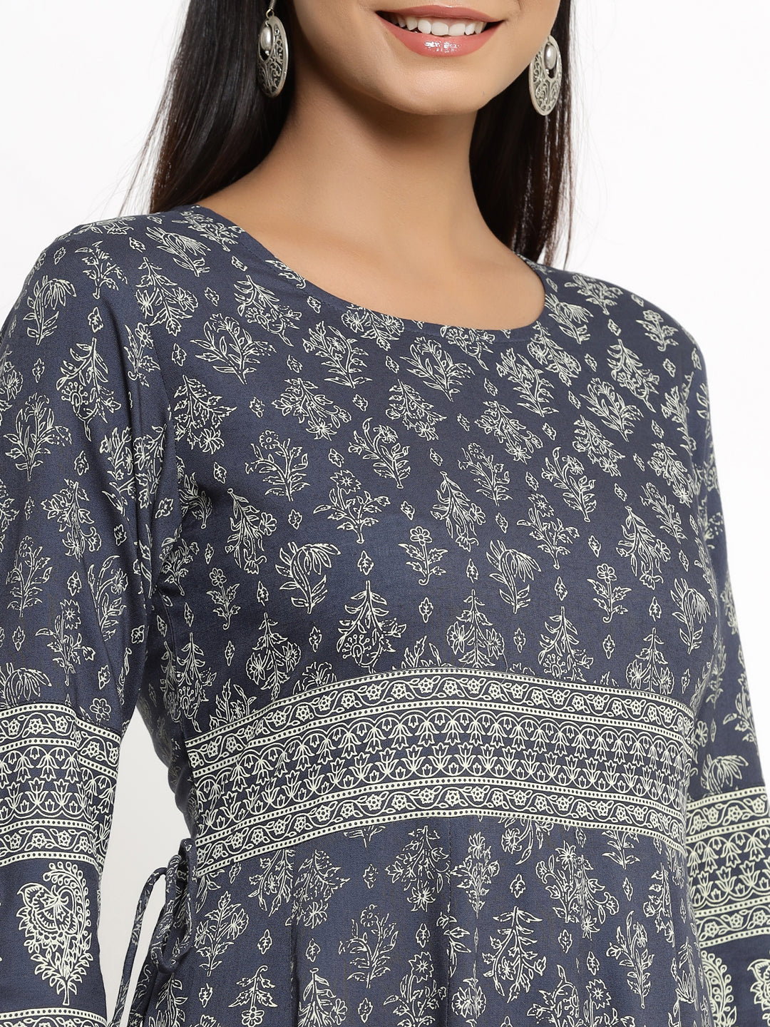 Rayon Floral Print Anarkali Kurta - Image 4