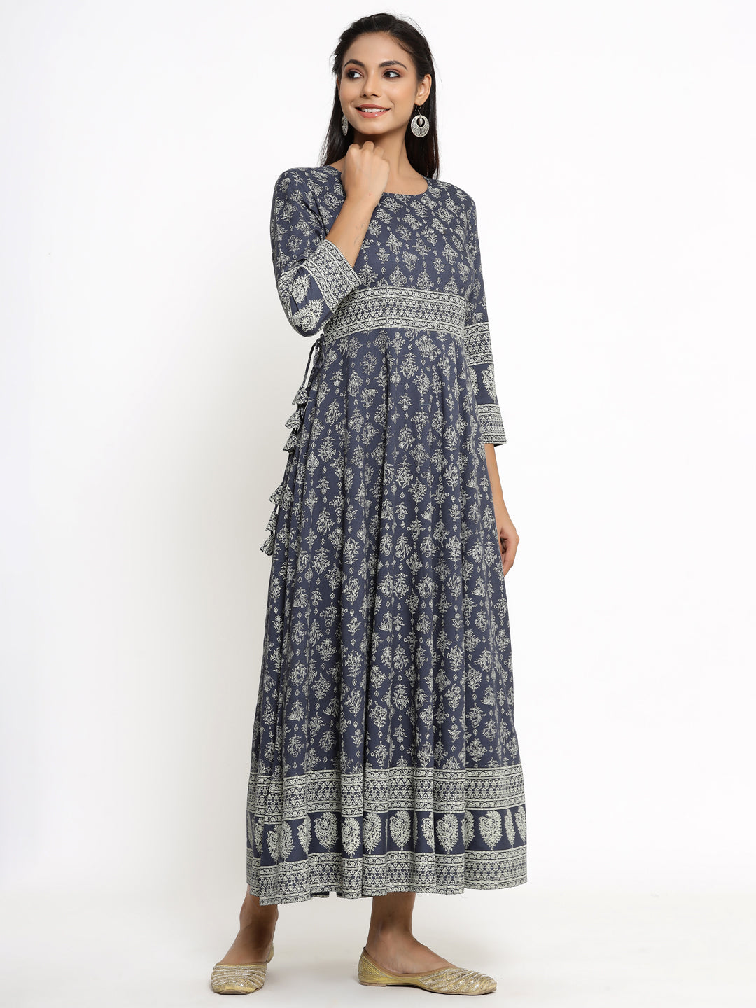 Rayon Floral Print Anarkali Kurta - Image 5