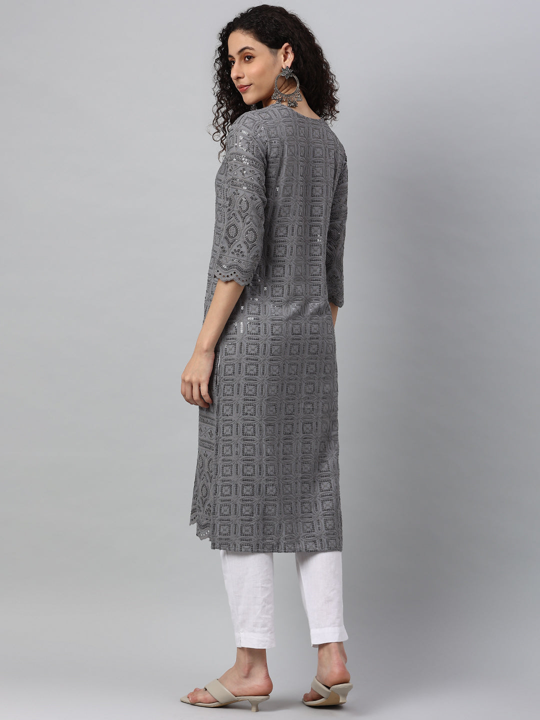 Rayon Embroidery Straight Kurta - Image 2