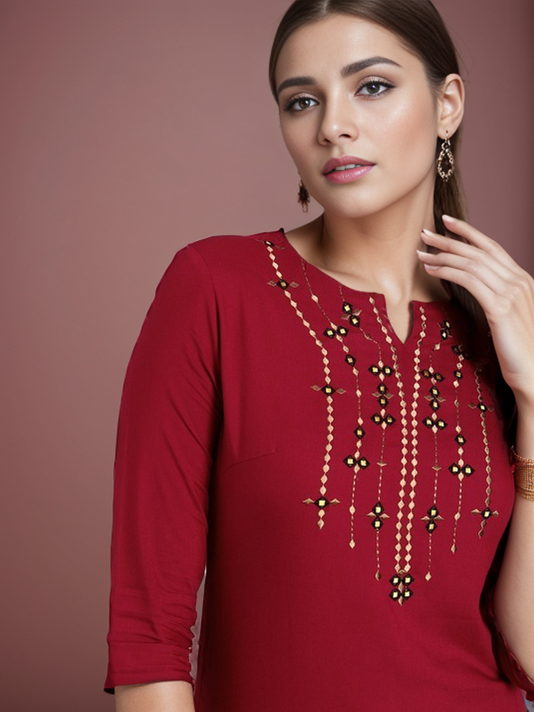 Rayon Solid Straight kurta - Image 4
