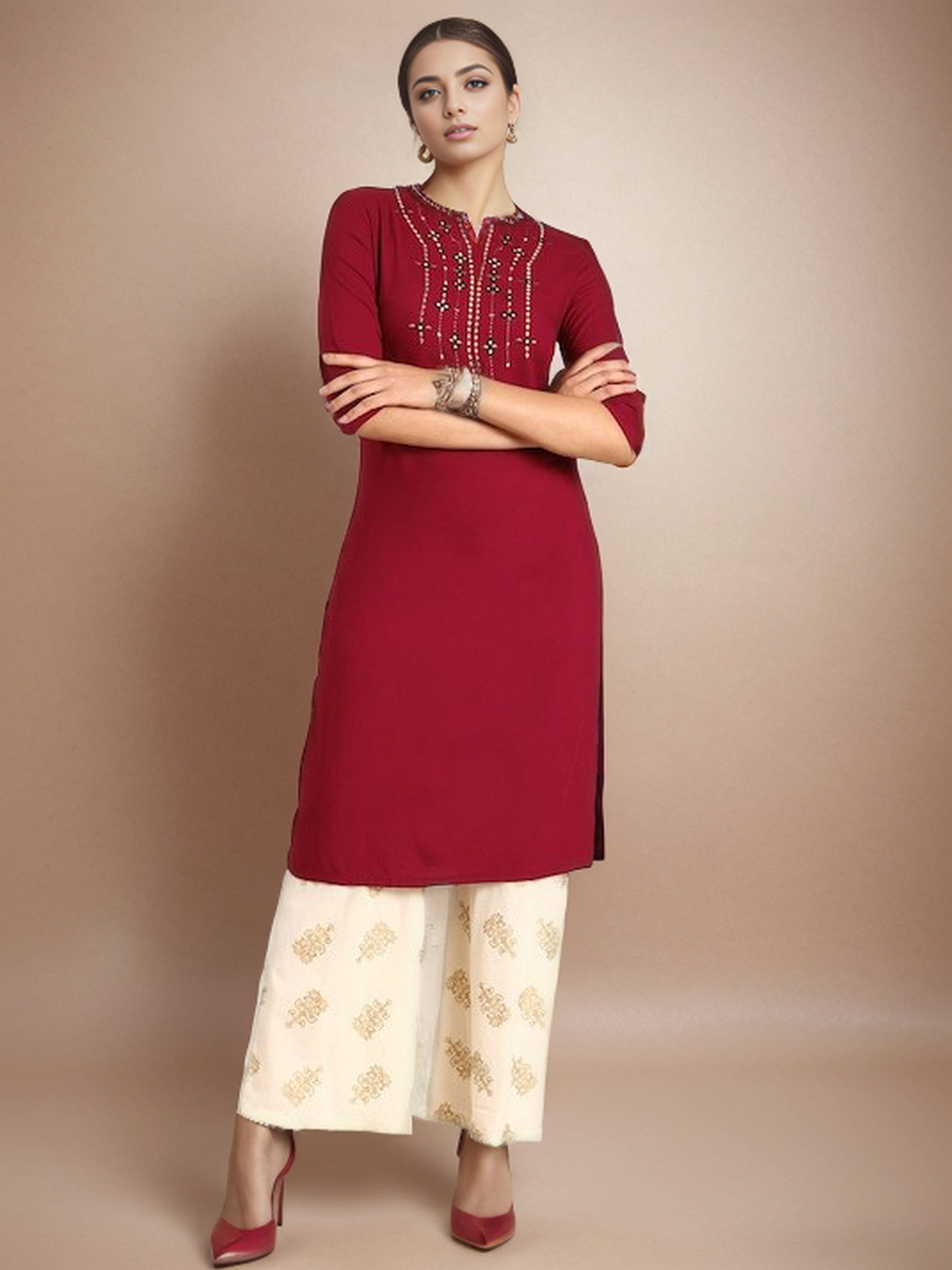Rayon Solid Straight kurta - Image 5