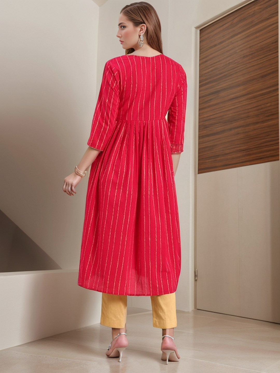 Cotton Solid Straight kurta - Image 2