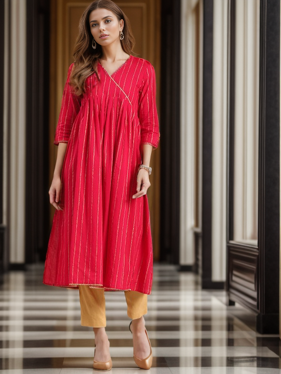 Cotton Solid Straight kurta - Image 5