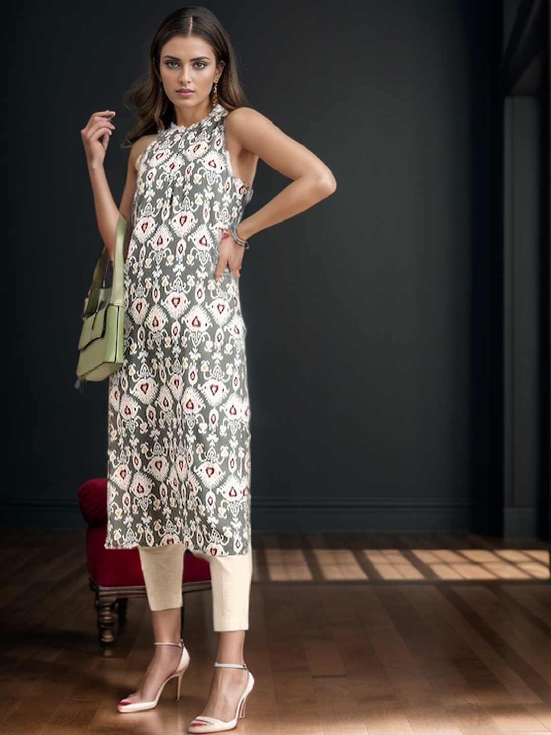 Rayon Floral Straight kurta - Image 5