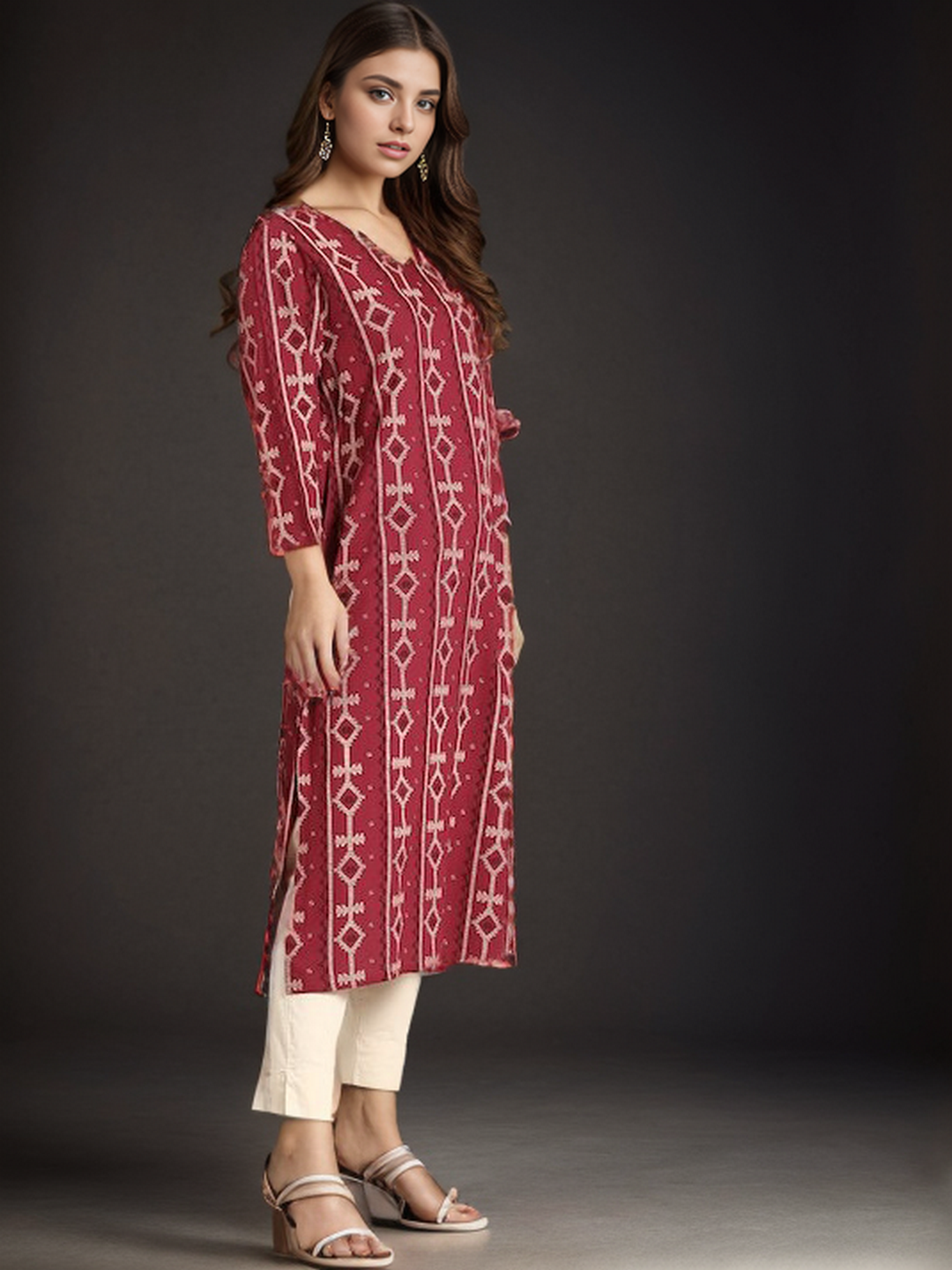 Rayon Printed Straight kurta - Image 3