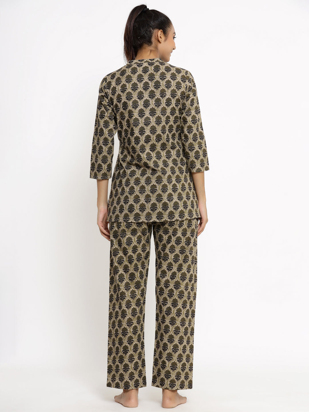 Cotton Printed Regular Top And Pyjama - Image 2
