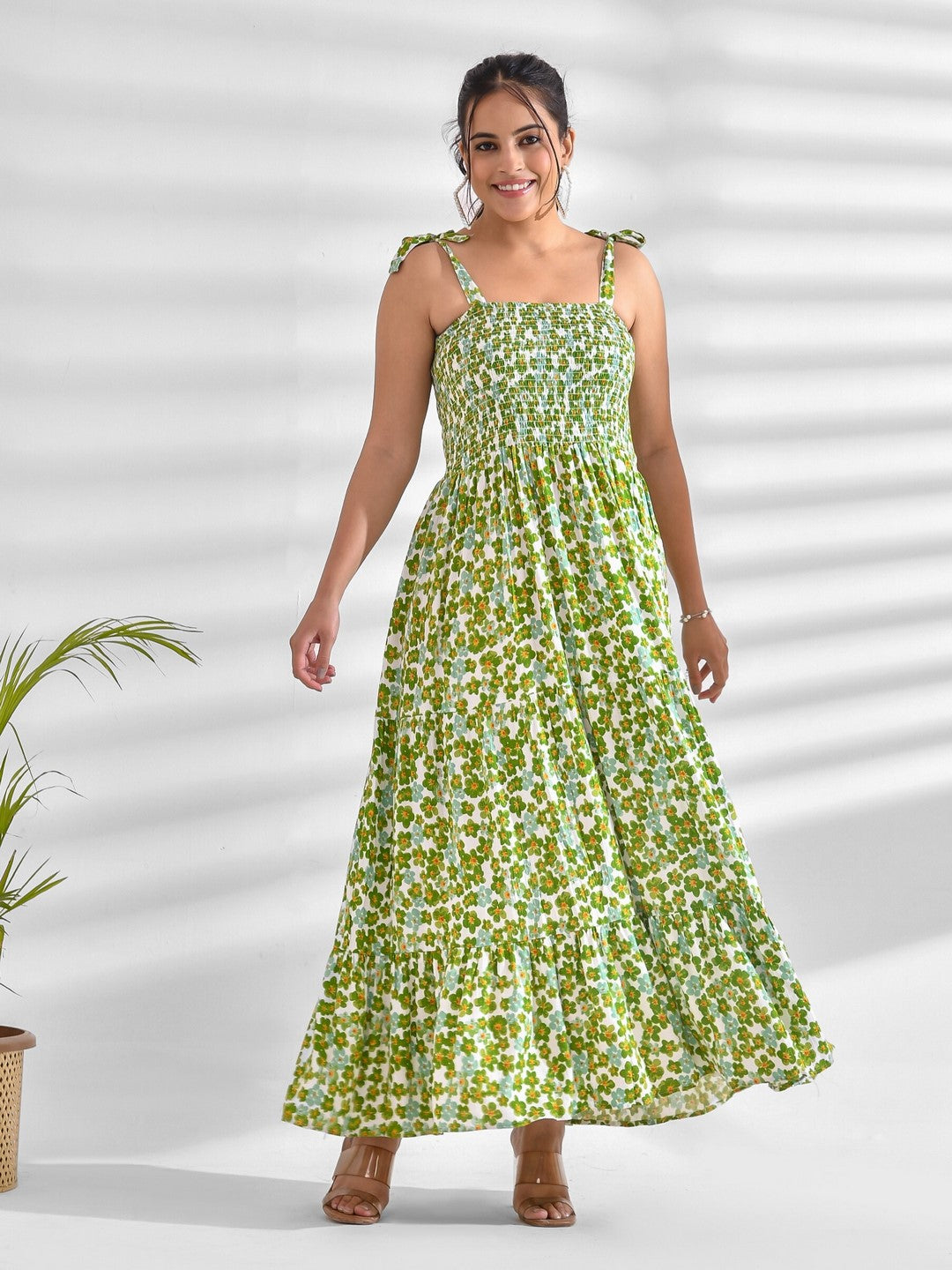 Flared Printed Viscose Rayon Dress - Image 5