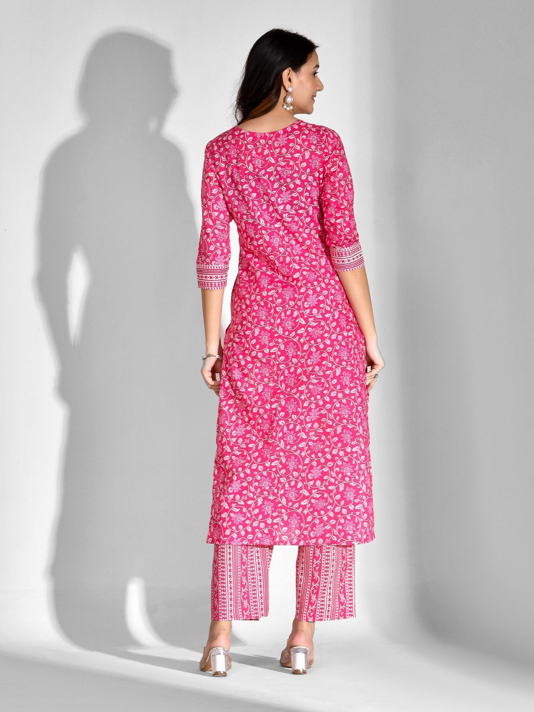 Pure Cotton Floral Round Neck Kurta Set - Image 2
