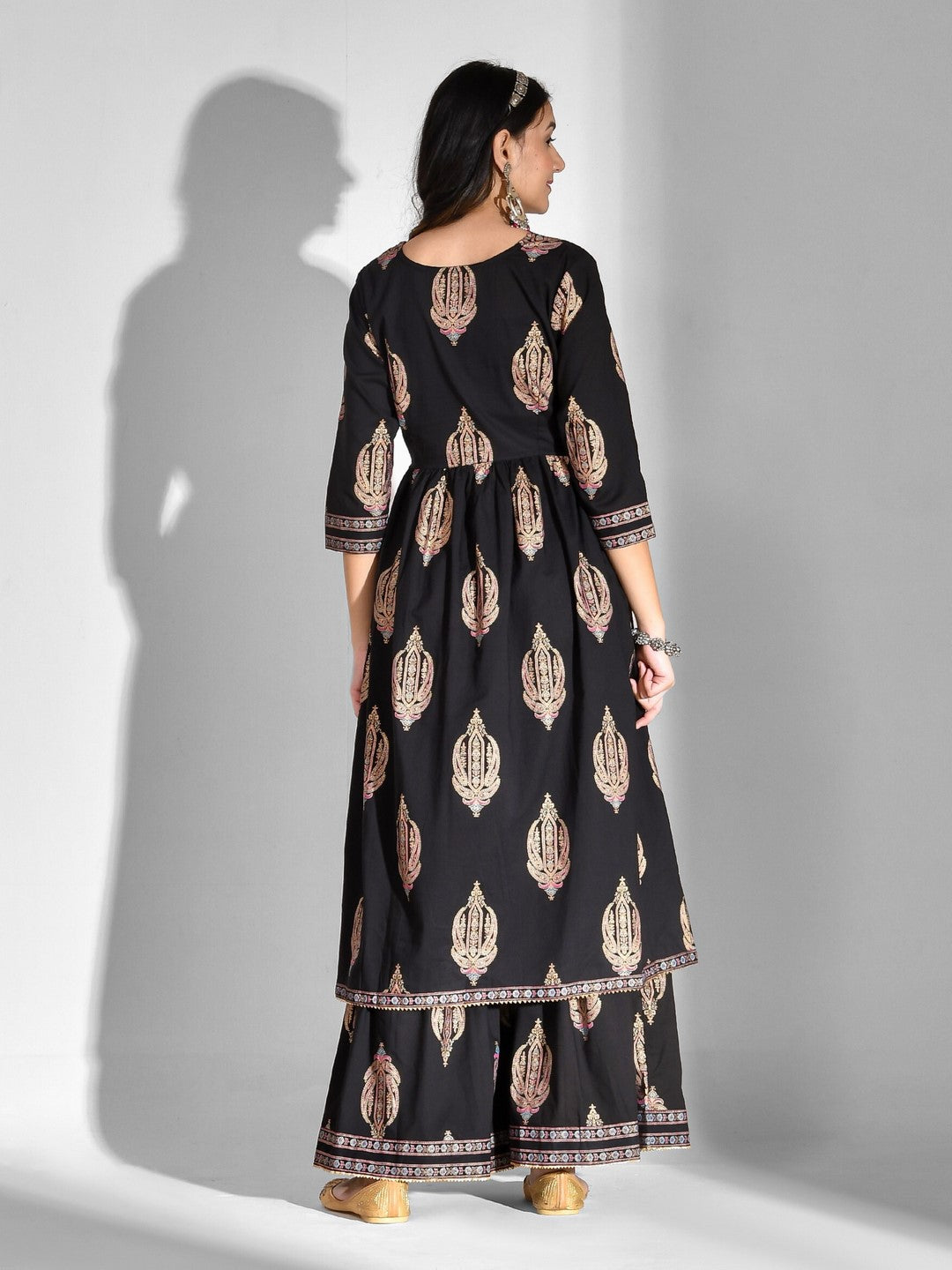 Printed Pure Cotton 3/4 Sleeve Kurta And Palazzo Set - Image 2