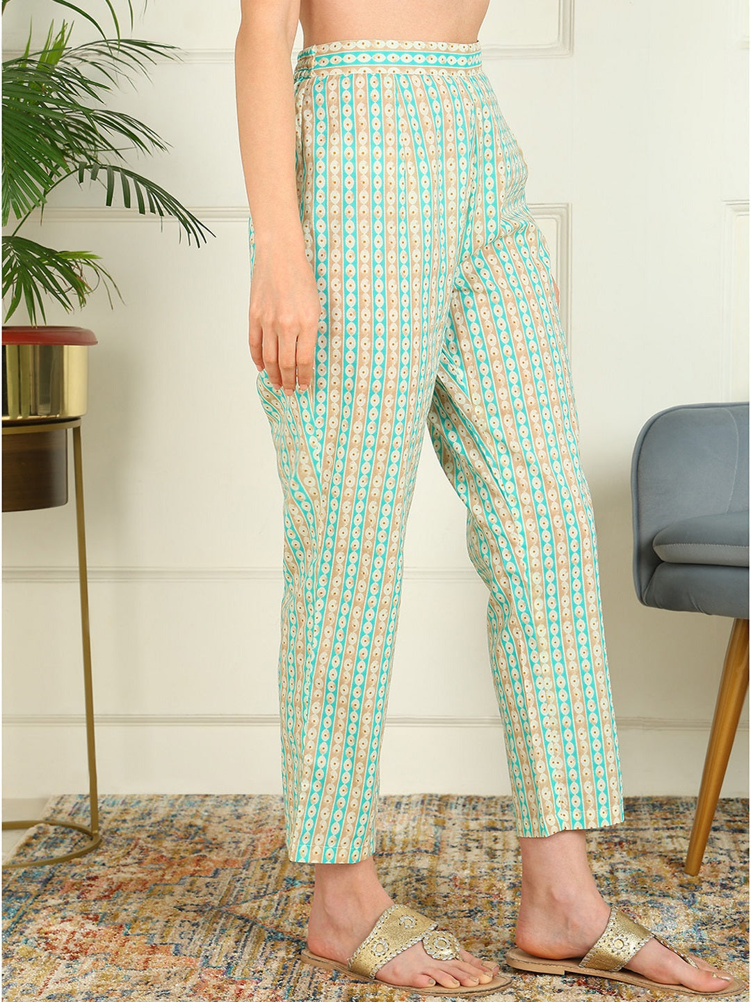 Printed Pure Cotton 3/4 Sleeve Kurta And Trouser Set With Dupatta - Image 6