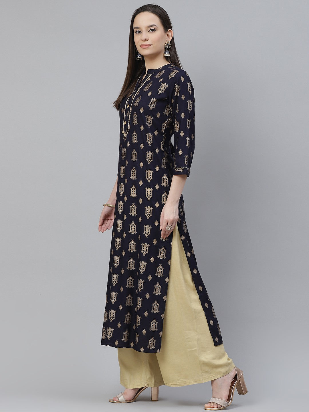 A-line Printed Viscose Rayon Kurta - Image 3