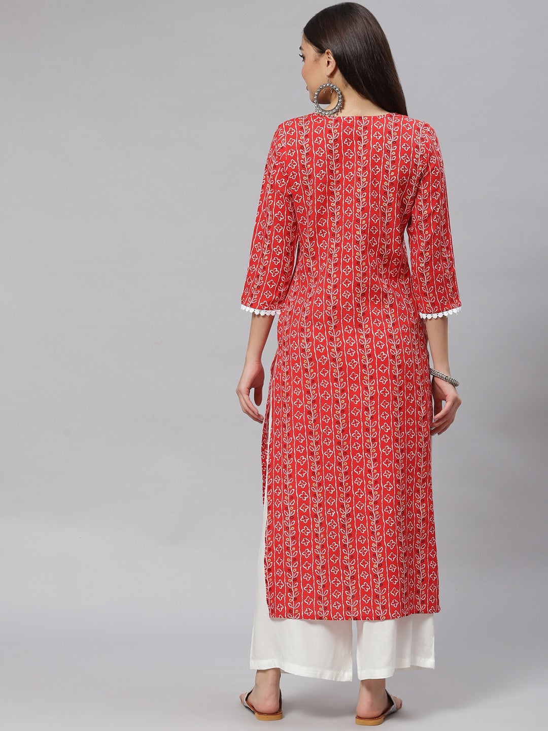 Straight Floral Print Viscose Rayon Kurta - Image 2