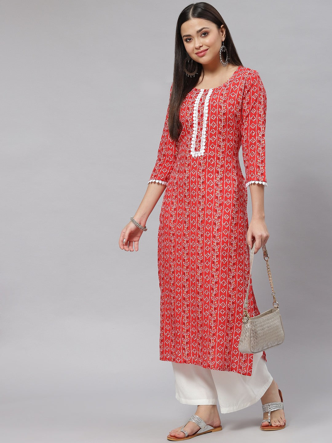 Straight Floral Print Viscose Rayon Kurta - Image 5