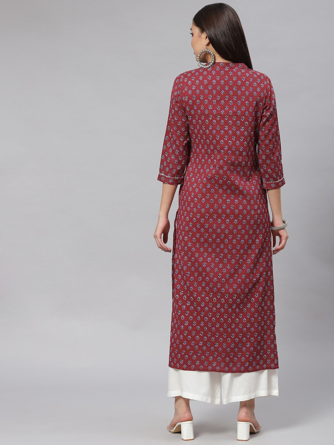 Straight Floral Print Viscose Rayon Kurta - Image 2