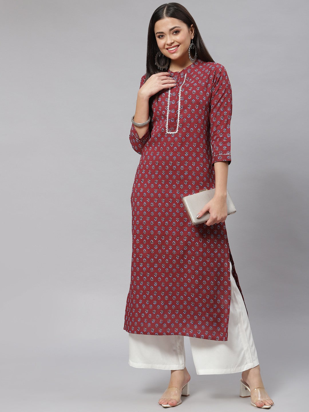 Straight Floral Print Viscose Rayon Kurta - Image 5