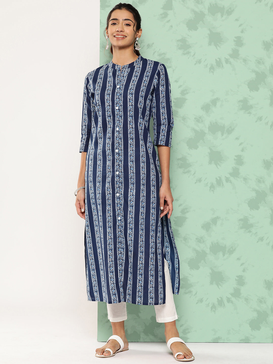 Straight Striped Pure Cotton Kurta - Image 5