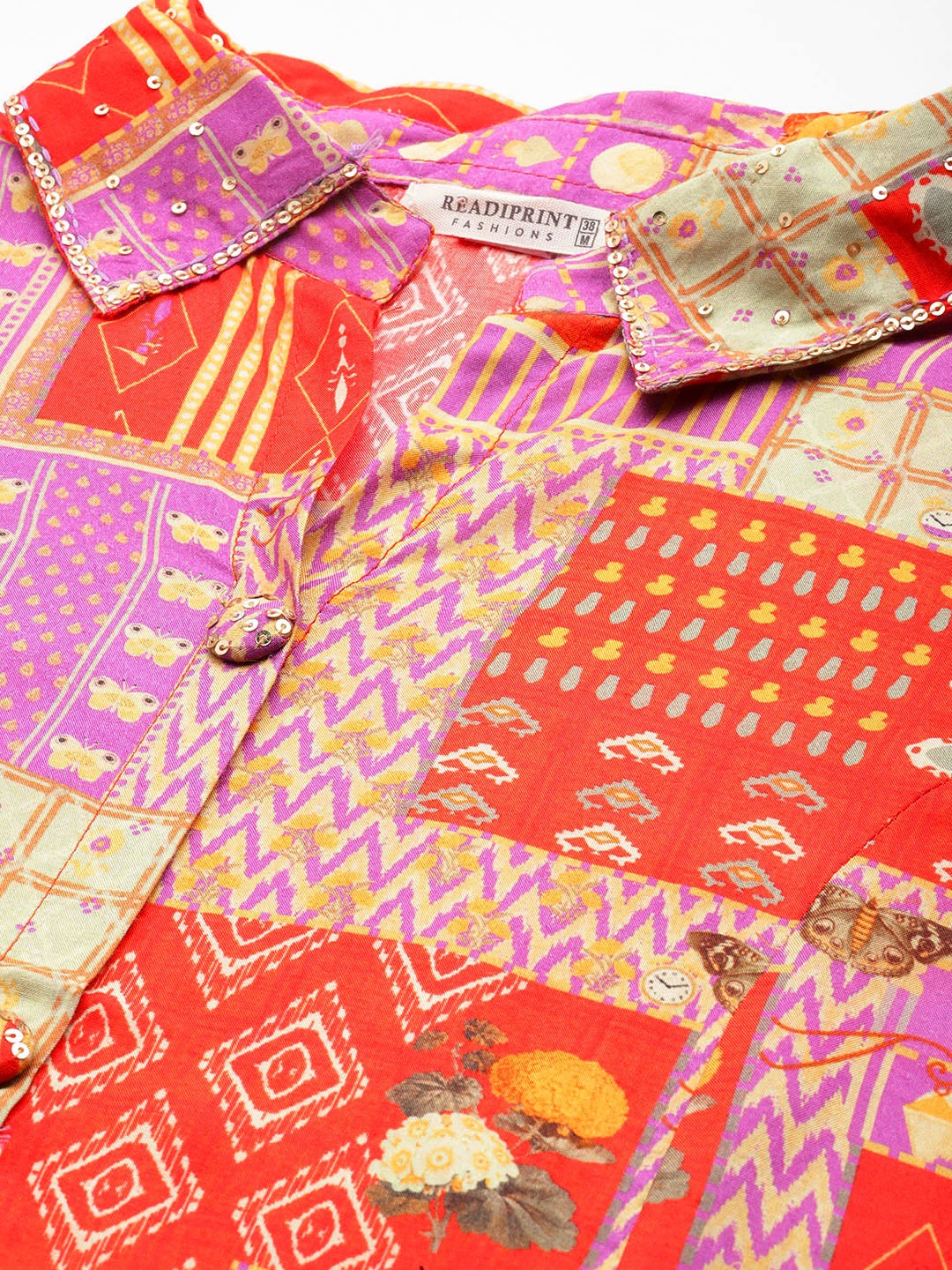Printed Kurta With Palazzo (Orange) - Image 5