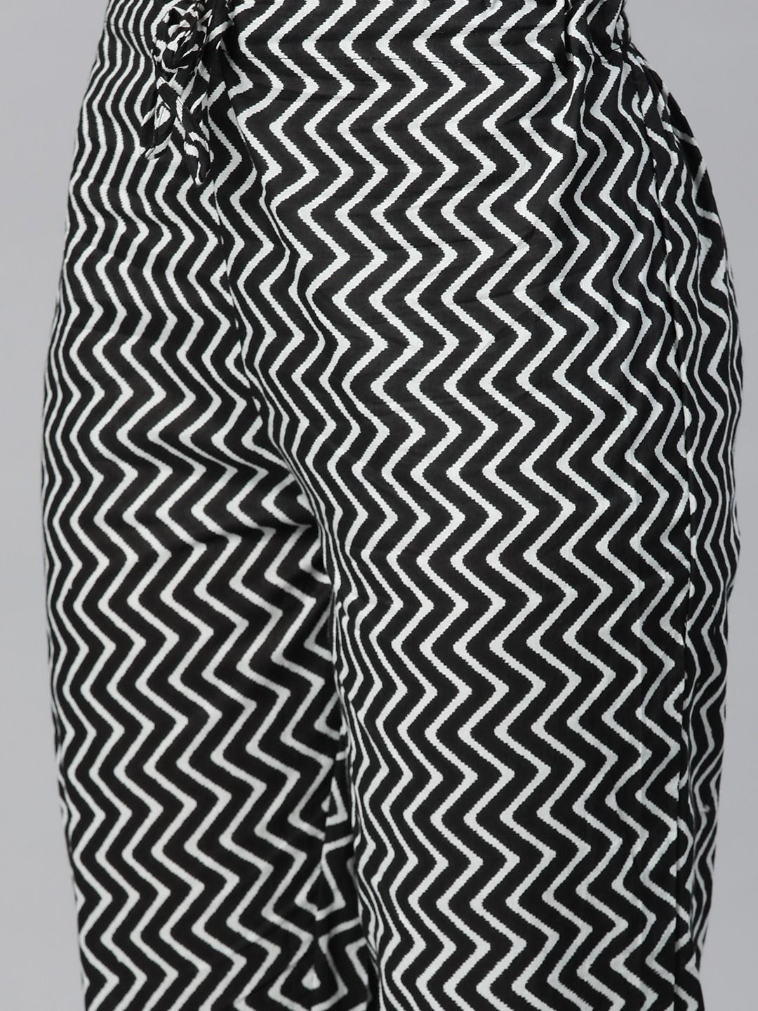 Straight Style Cotton Fabric Black Color Kurta With Bottom & Dupatta - Image 6