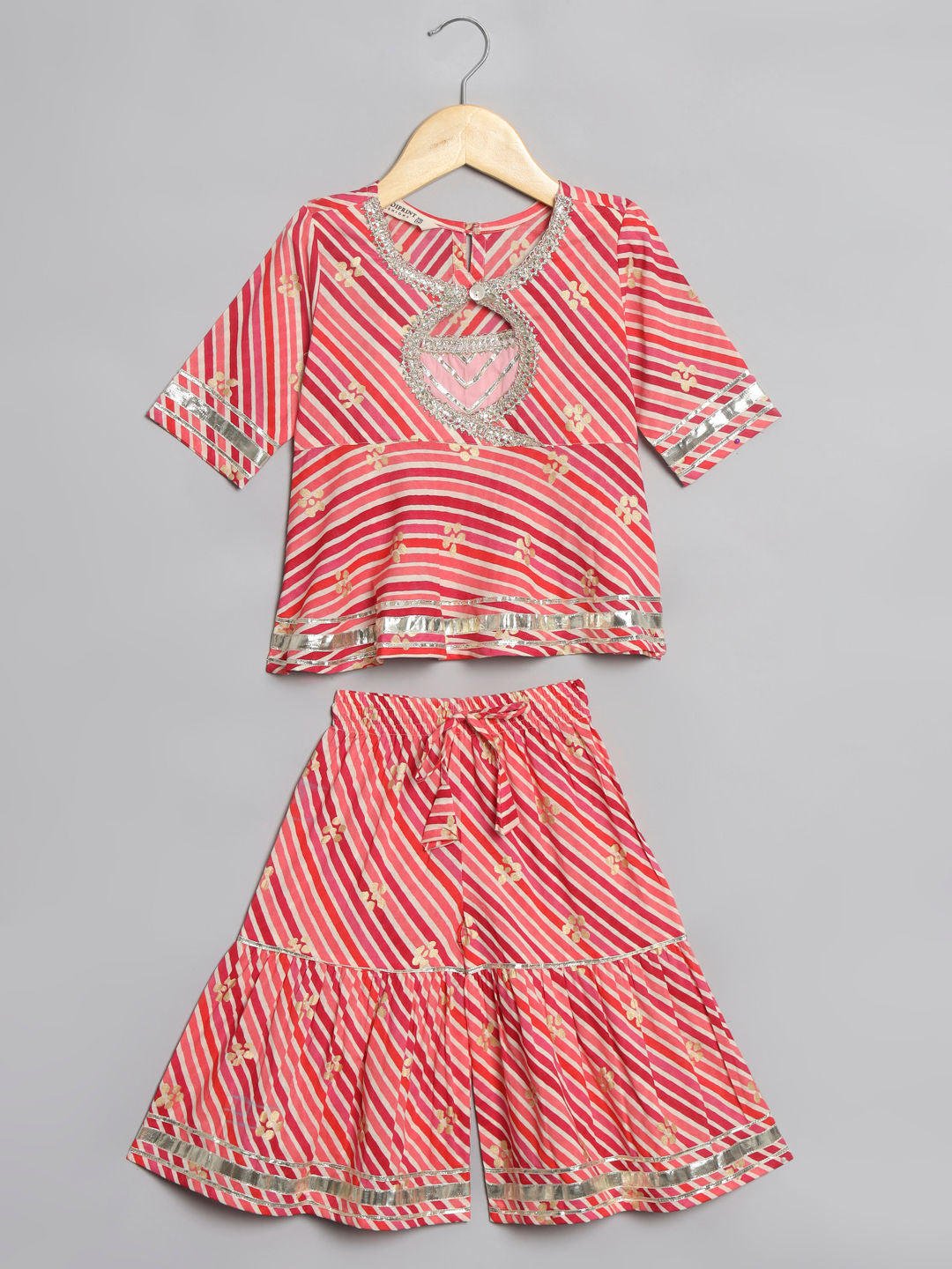 Frock Style Cotton Fabric Maroon Color Kurti And Sharara - Image 2