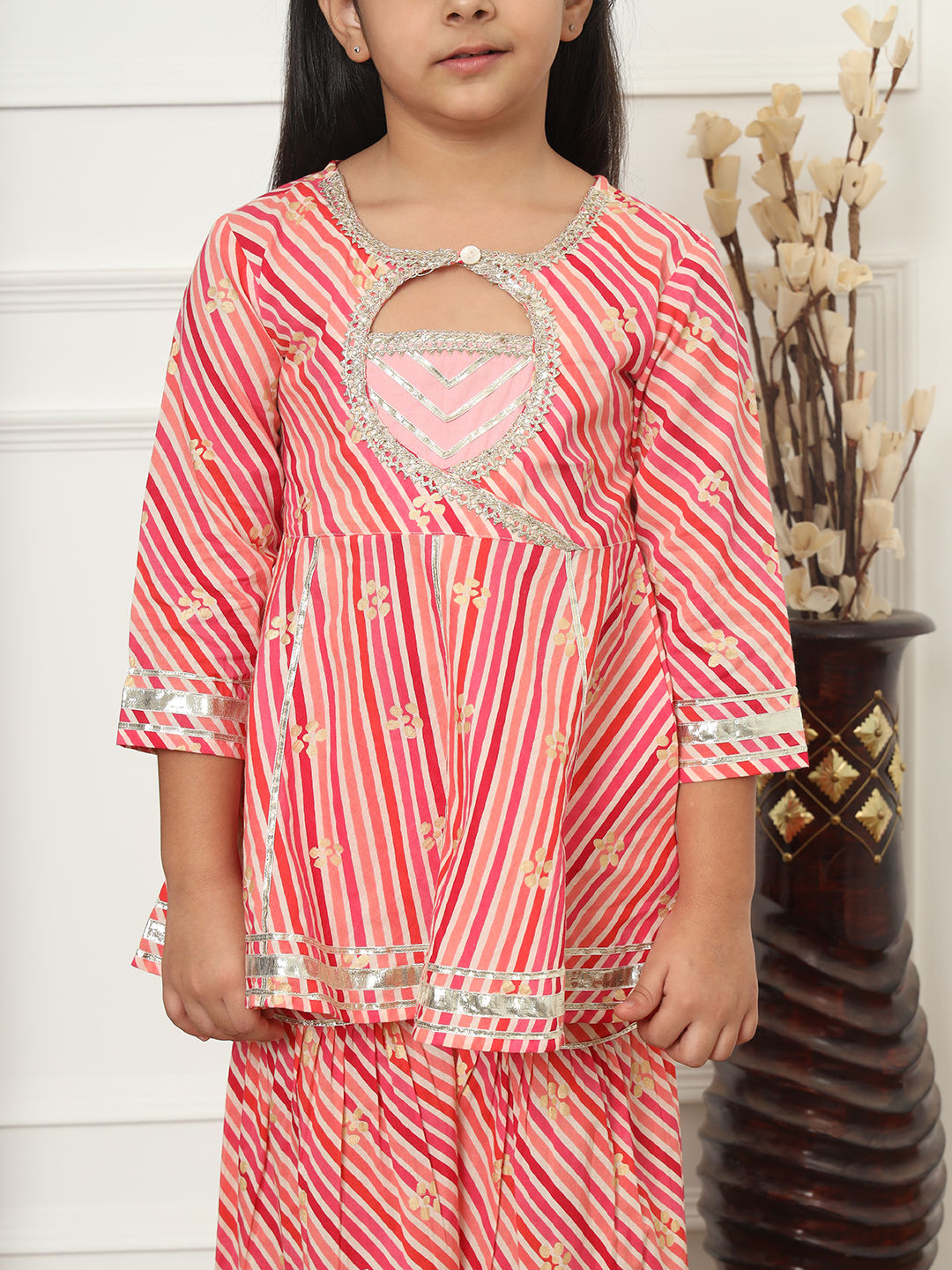 Frock Style Cotton Fabric Maroon Color Kurti And Sharara - Image 6