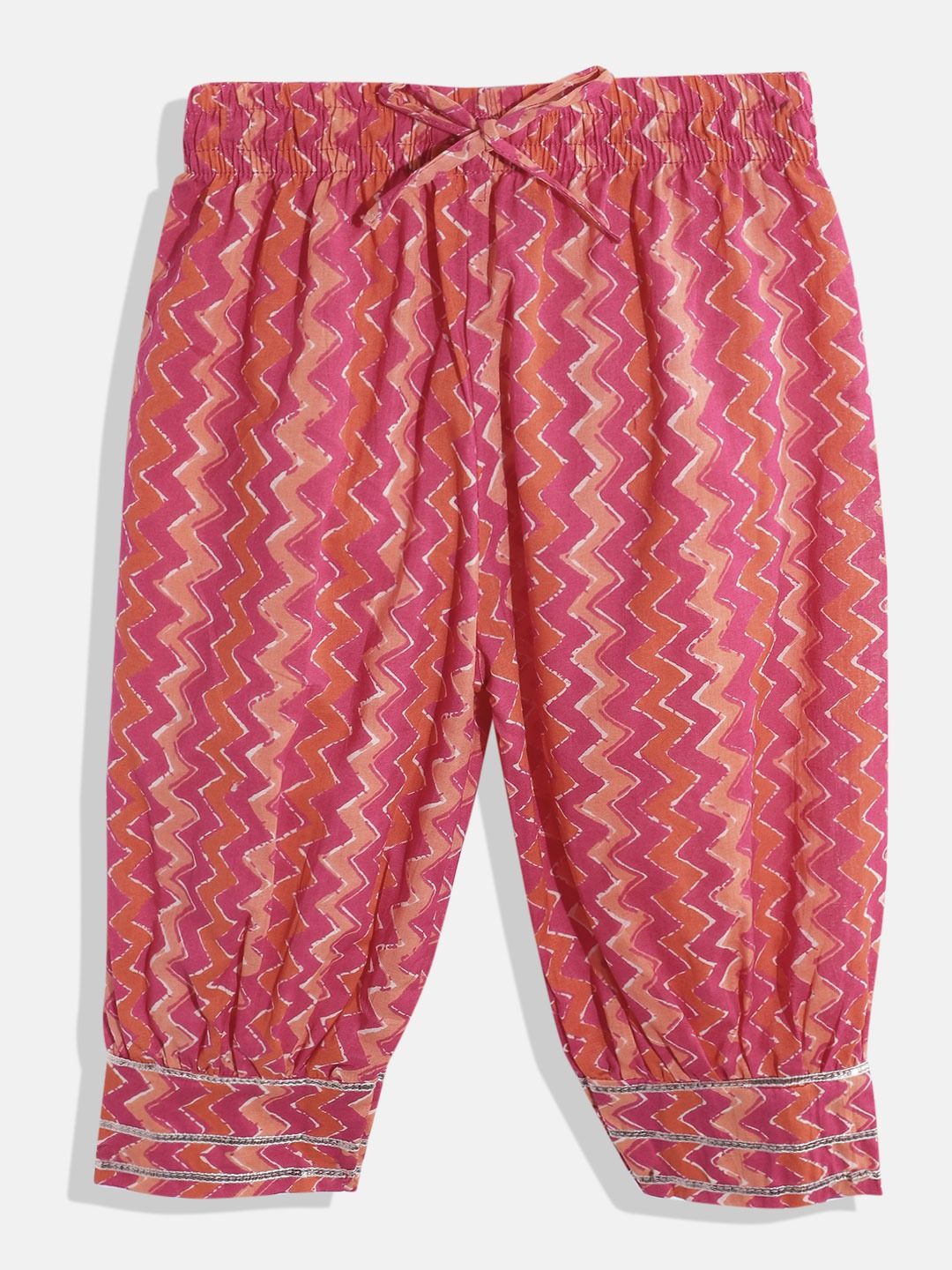 Frock Style Cotton Fabric Pink Color Kurti With Salwar - Image 3
