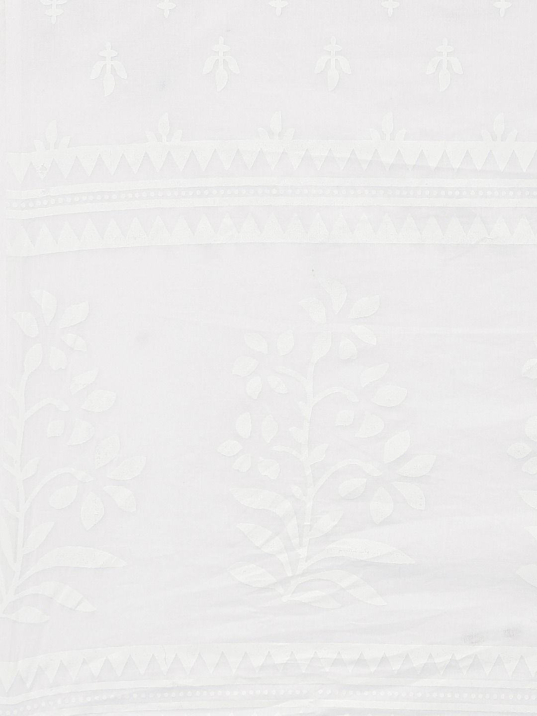 Straight Style Cotton Fabric White Color Kurta With Bottom & Dupatta - Image 4