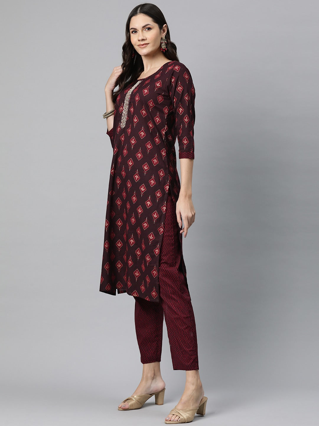 Cotton Printed Straight Kurta Pant And Dupatta - Image 3