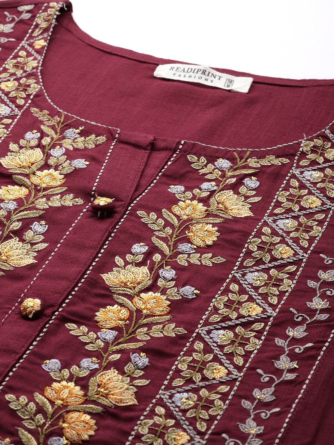 Naira Style Rayon Fabric Maroon Color Kurti - Image 2