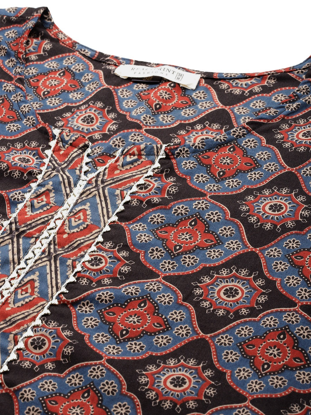 Straight Style Cotton Fabric Black Color Kurta With Bottom - Image 5