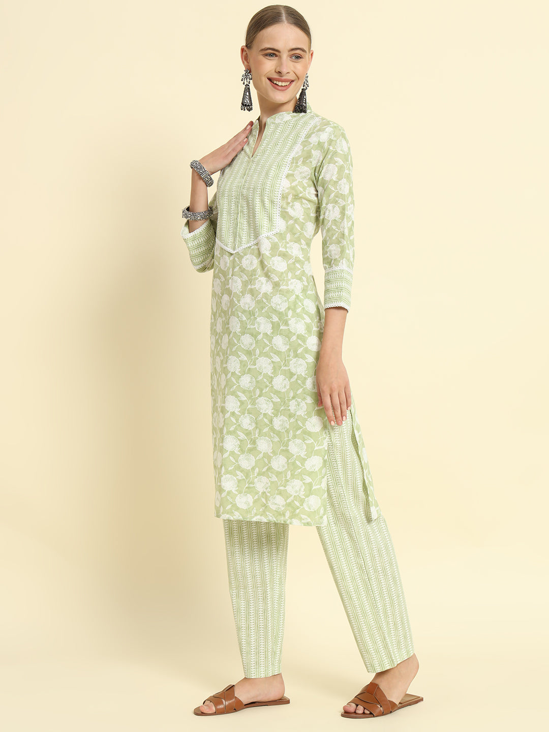 Cotton Printed Straight Kurta Set - Image 2