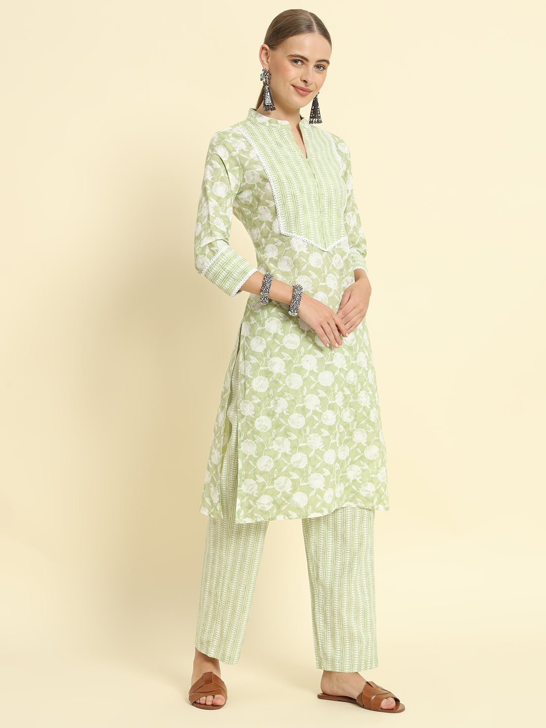 Cotton Printed Straight Kurta Set - Image 3